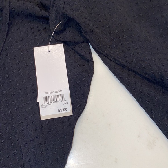 NWT Bp. Tie Neck Balloon Sleeve Blouse in Black - Picture 9 of 11